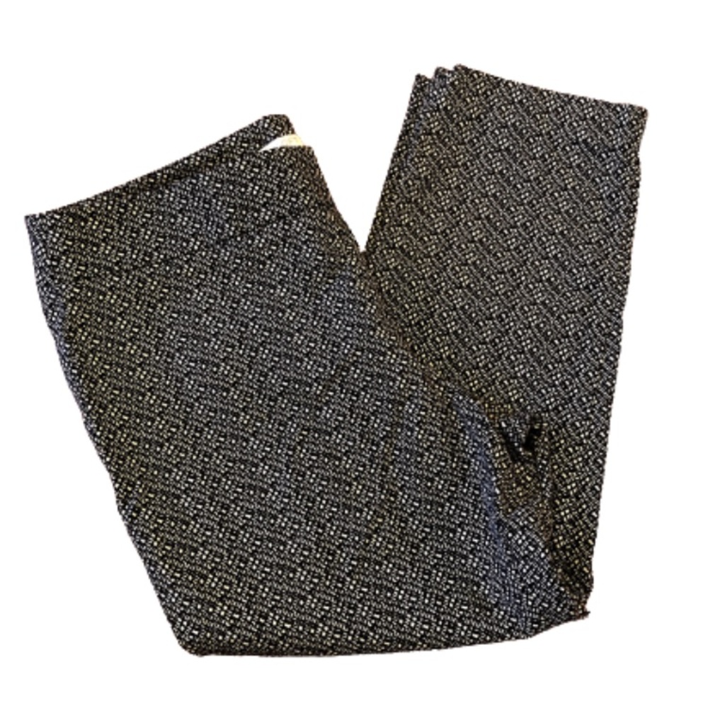 LOFT Petite Black and Cream Patterned Marisa Pants